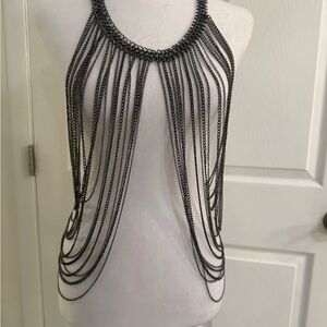 Black Chain Halter Top